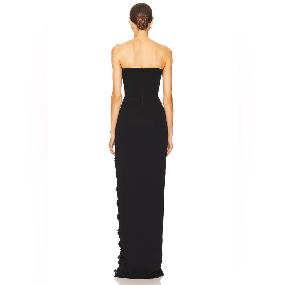 NWT Sau Lee black lace trim Florence gown - Picture 3 of 10